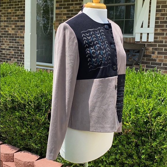 Miss Dorby Black and Brown Patched Blazer - Picture 4 of 5